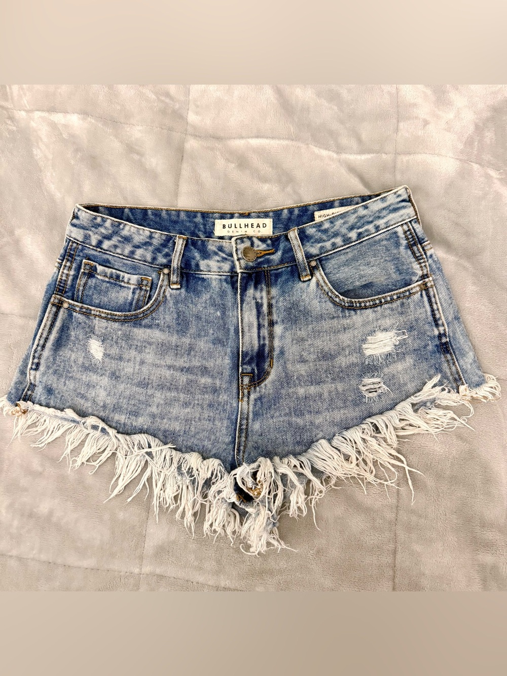 Pacsun Bullhead Light Blue Distressed Frayed Hem Jean Denim Shorts